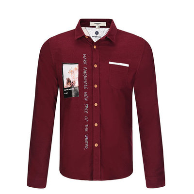 FAIRWHALEJEANS 馬克華菲 男襯衫 深紅色 男襯衫 男式 7154301077深紅色 - FAIRWHALEJEANS 馬克華菲正品特賣 - 好樂買限時特賣